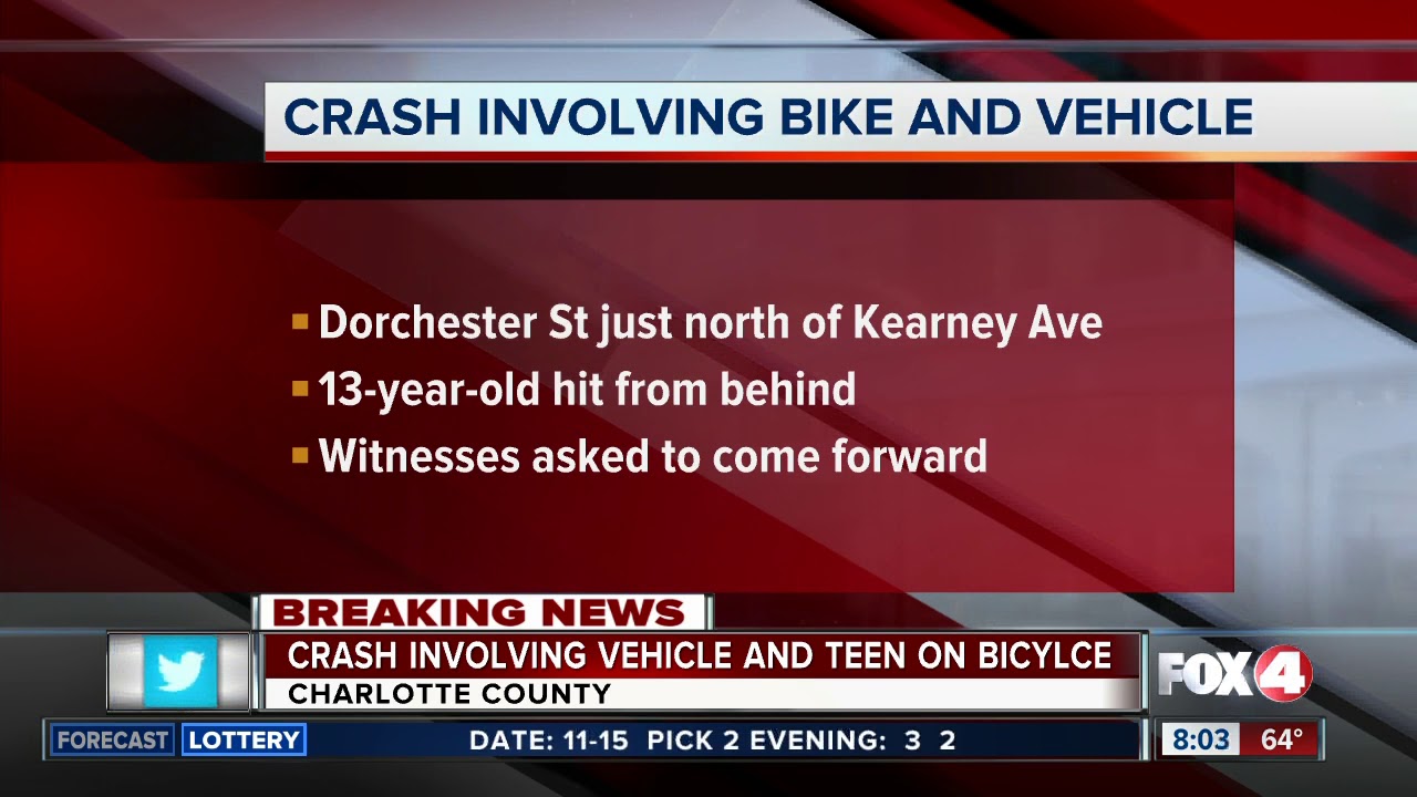 Teen bicyclist critically injured when hit by car in Port Charlotte ...