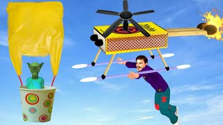 Plastic पैराशूट Kahani 3D Hindi Kahaniya Matchstick Helicopter Alien Bed Time Story