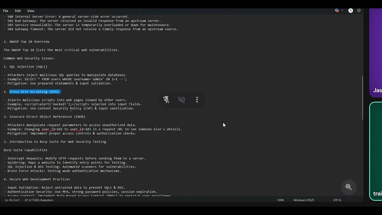 Training Cybersecurity Owasp top 10 vulnerability Jp infosec Academy