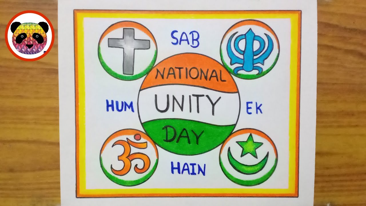 National Unity Day Drawing / National Unity Day poster easy / Rashtriya