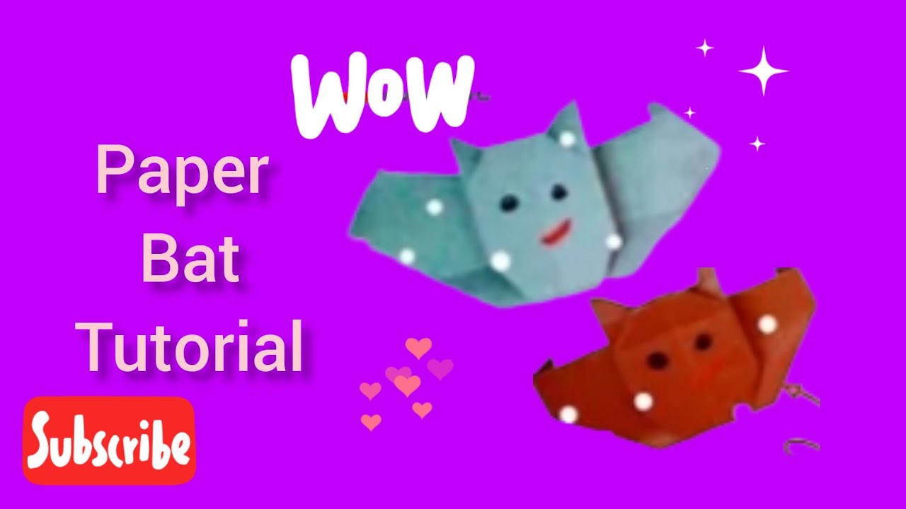 diy bat tutorial//how to make paper bat//@iduartandcraft - YouTube
