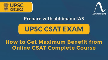 UPSC CSAT 2023/24 I CSAT Online complete Course  I Features I Munesh Ma