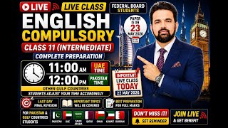 🔥 English Compulsory Class 11 Live Class 2026 | Federal Board HSSC-I Final Revision | Complete Prep