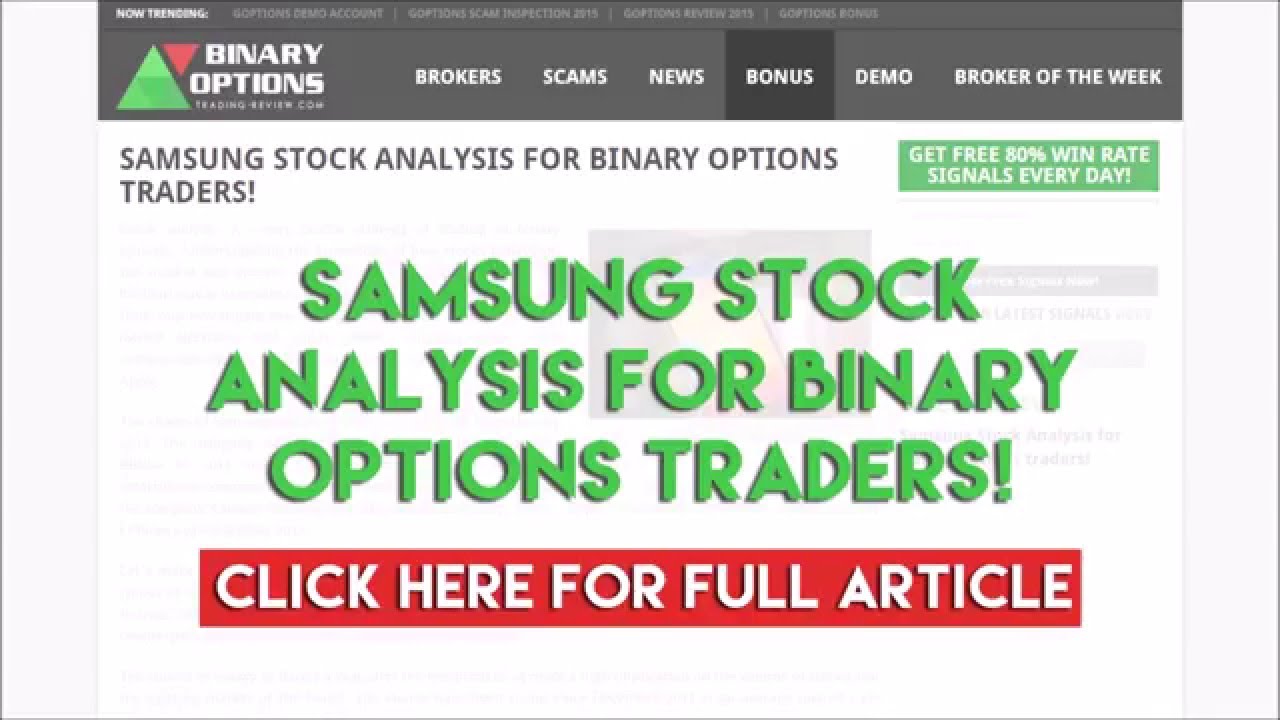 Samsung Stock Analysis for Binary Options traders!