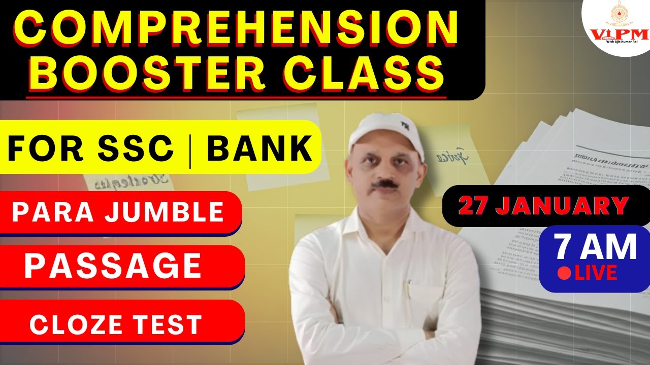 Master Comprehension Tricks for SSC CGL & Banking Exams  27 Jan. 2025 | Daily Classes with Ajit Sir