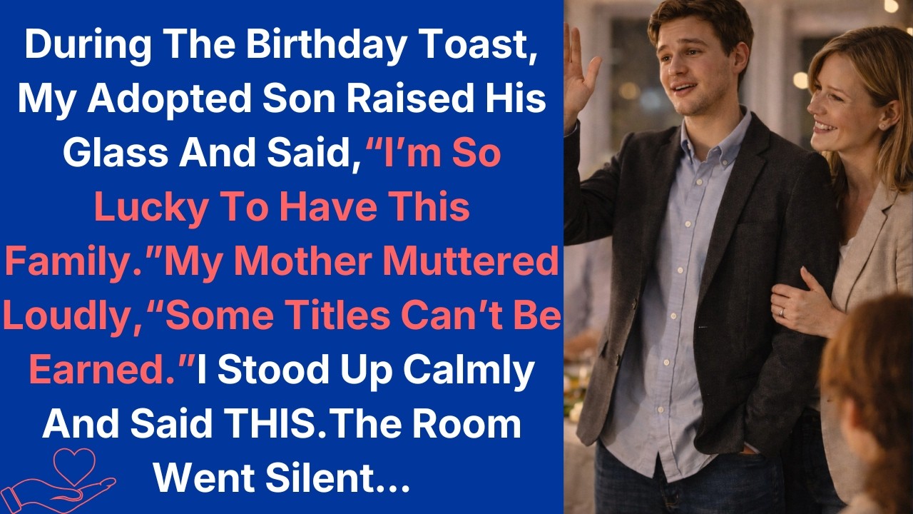 During The Birthday Toast,My Adopted Son Raised His Glass And Said,“I’m So Lucky To Have This Family