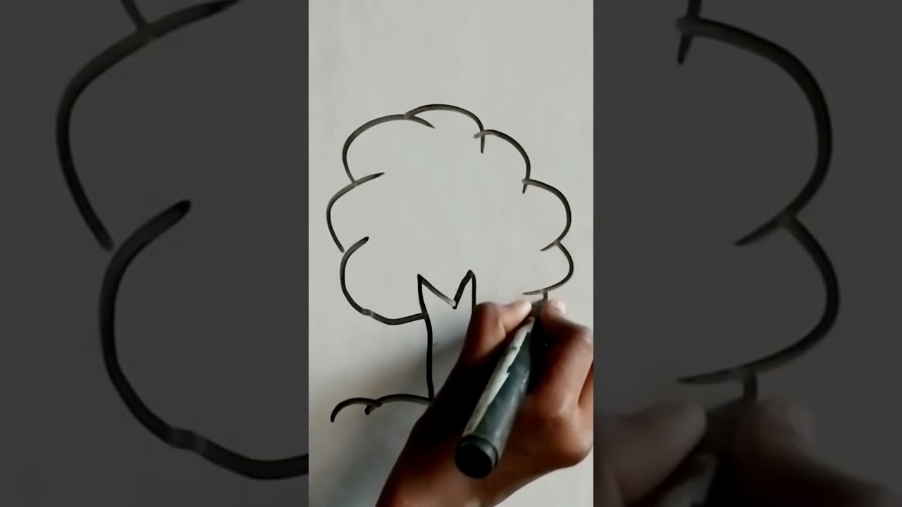 🌹How to draw a easily tree 🌳 by-1 in 15 seconds🌹 