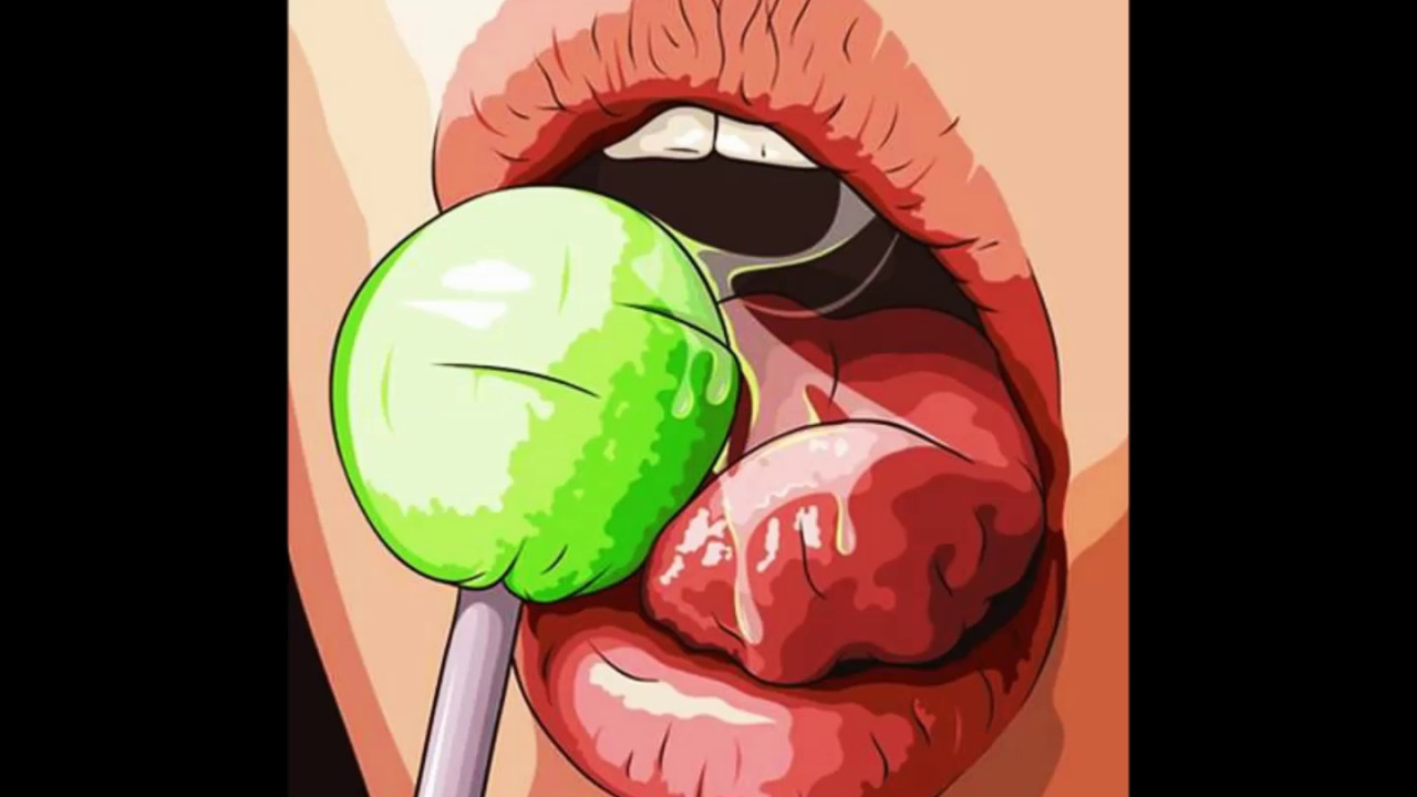 Рисунок губы с чупа чупсом