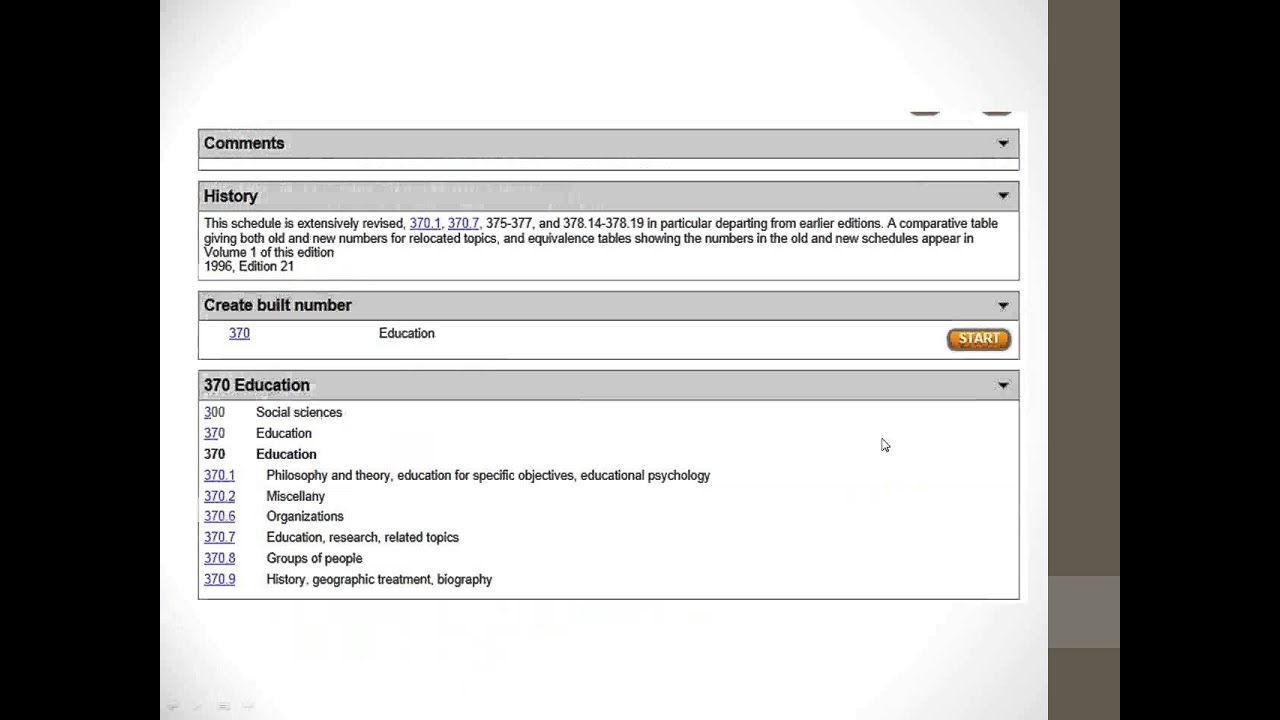 Dewey Decimal Classification, Summer 2014, Session 1