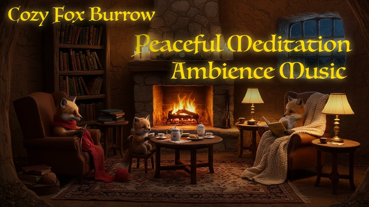 Cozy Fox Burrow & Fireplace Animal Ambience 🦊🔥 Peaceful Meditation for Sleep, Study & Relaxation