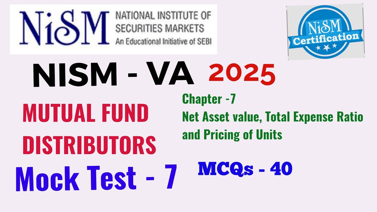 NISM VA| mutual Fund Distributors |Chapter Wise mock | Chapter 7 | NISM ...