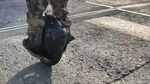 Riding electric unicycles on tilt back low battery