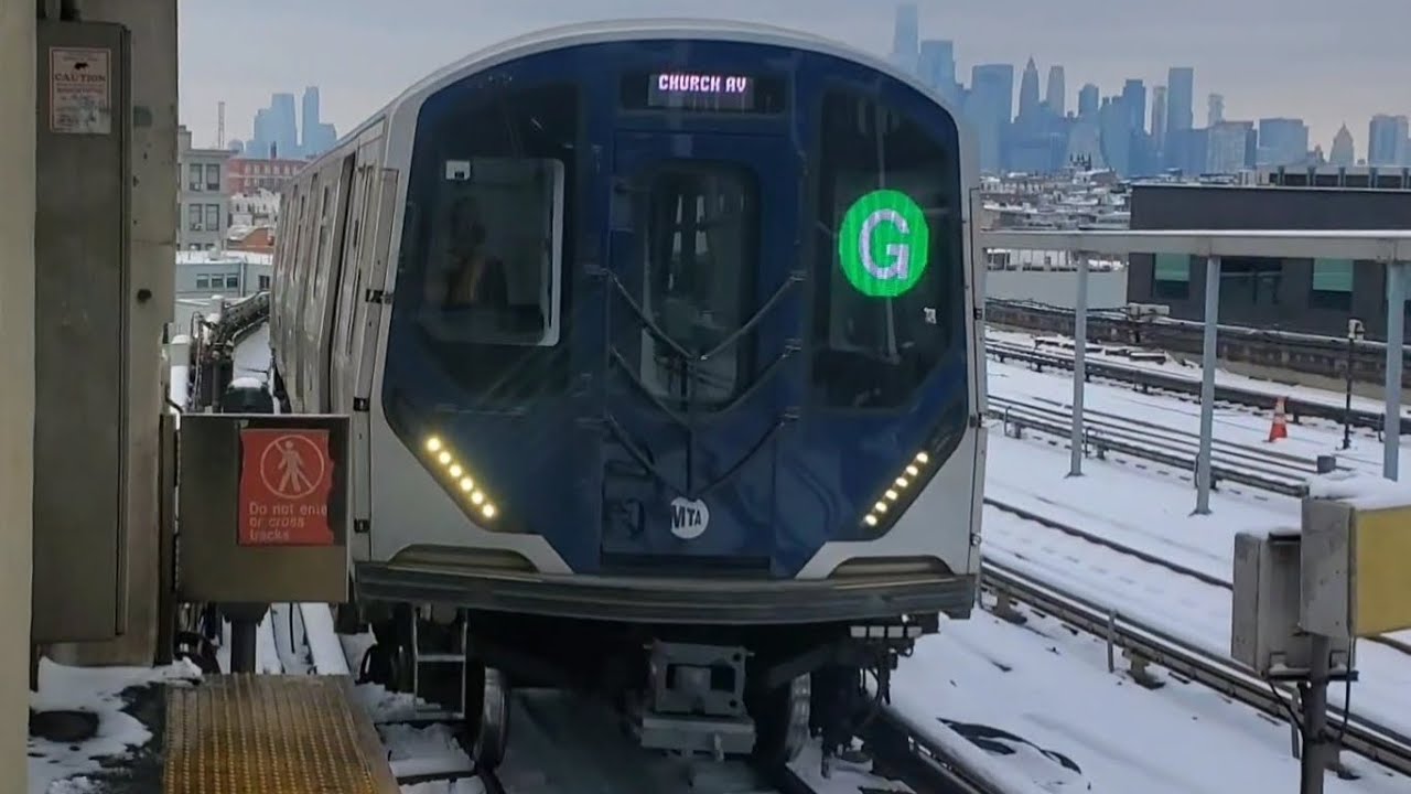 R211T (G) Train In The Snow Ride From Smith 9th Streets To Fort Hamilton Parkway IND Culver Line