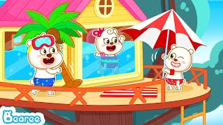 Bearee and Twin Sibling Build Secret Swimming Pool on the Tree | Kids Fun Playtime | Kids Cartoon