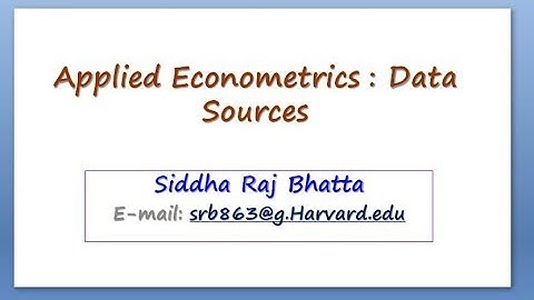 9. Applied Econometrics : Data Sources