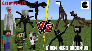 Creepypasta Legends VS Siren Head & Cartoon Cat V3 (Surprise WINNER??) Minecraft PE