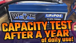 Weize 100ah Lifepo4 Battery Capacity Test After 1 Year of Use