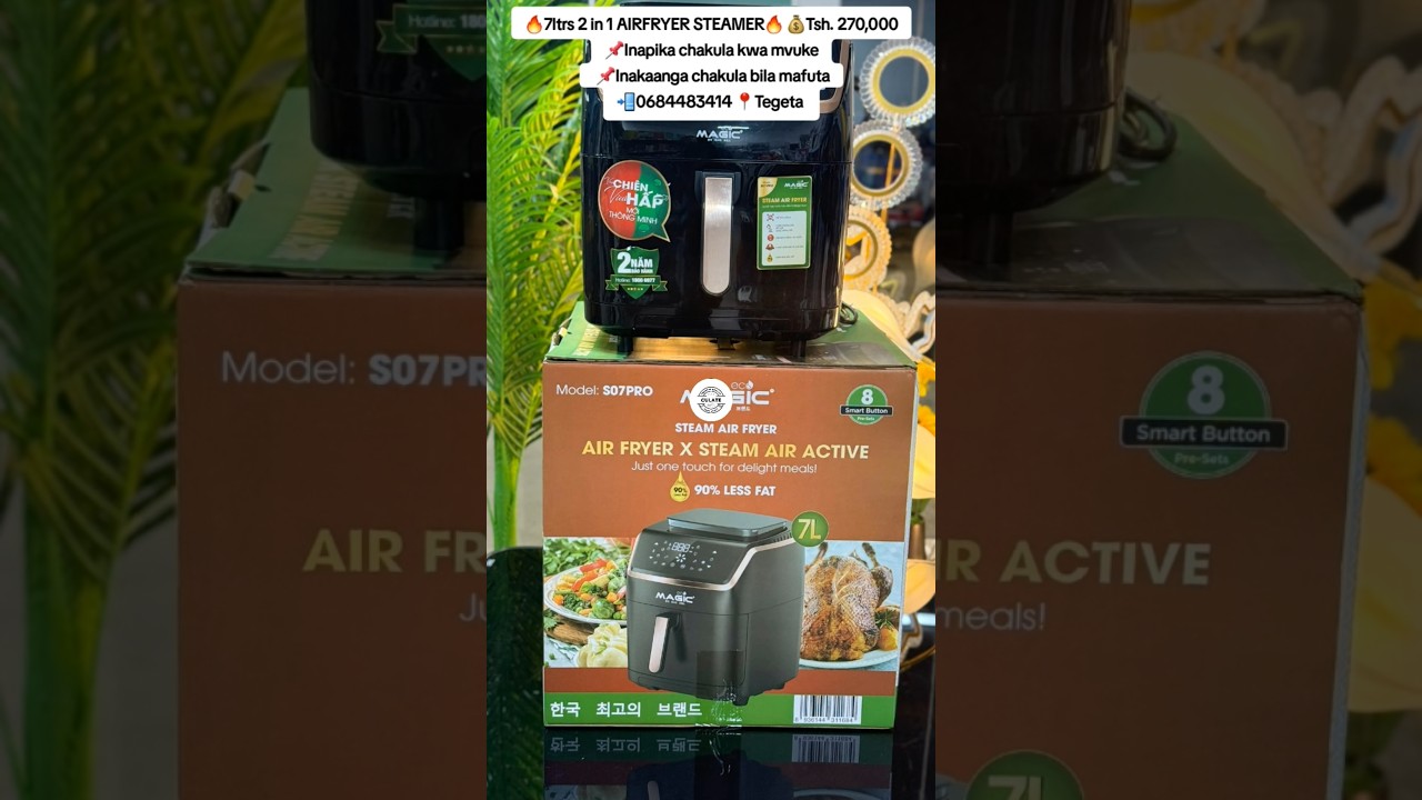 2 in 1 7ltrs Steam Air Fryer