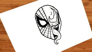 Spiderman Vs Venom: how to draw Spiderman vs Venom in one face