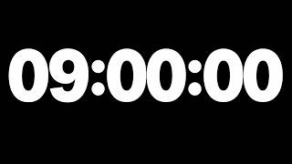 9 Hours Timer ⏱️ | Full Screen 09:00:00 Countdown | Black Screen for Sleep, Study & Work