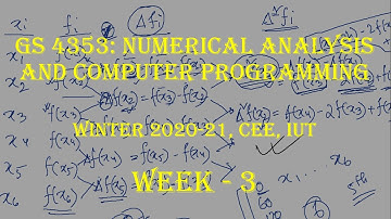 GS 4253-Numerical Analysis & Computer Programming||Winter 2020-21||Week 3|| Interpolation Regression