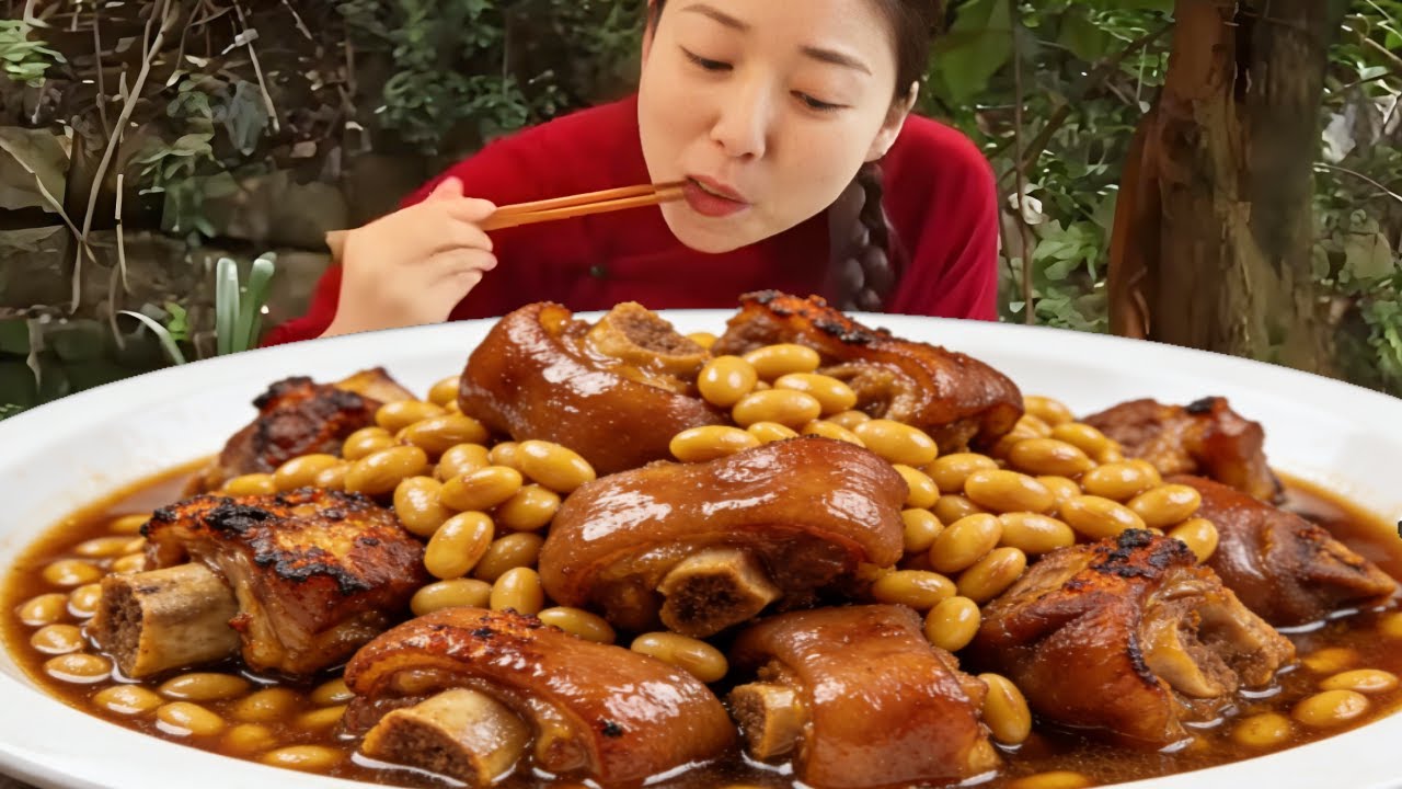 小雨做黄豆烧猪蹄，一口下去满满的胶原蛋白，大口啃猪脚真过瘾！【市民朱小雨】