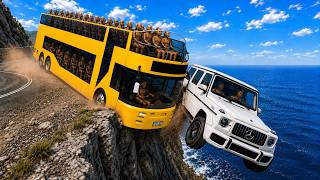 Double Decker Bus Pushes SUV Off Deadly Cliff! 😱 Dangerous Crash! - BeamNG.drive#382 screenshot 5