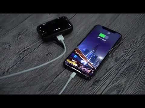 Бездротові навушники F9 TWS bluetooth 5.1 black OPM з павербанком - мініатюра 11