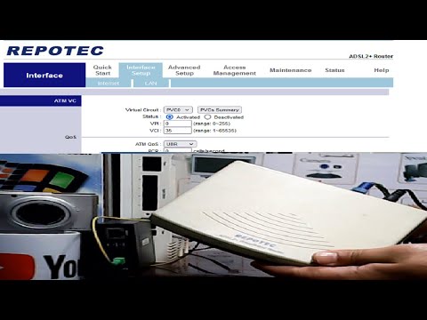 راوتر الحفاظ على باقة الانترنت حرفيا Repotec ADSL2 Broadband