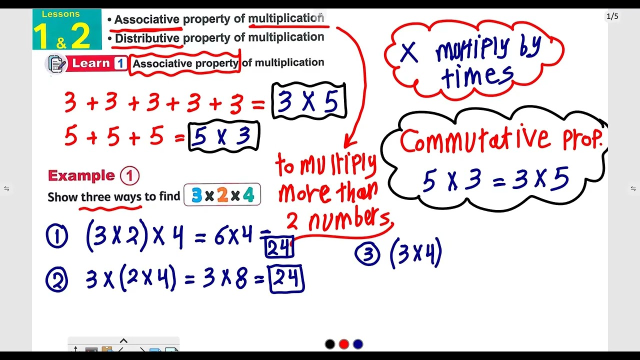 Gr3 - Chapter 7 - Lessons 1 & 2 - Associative property of multiplication