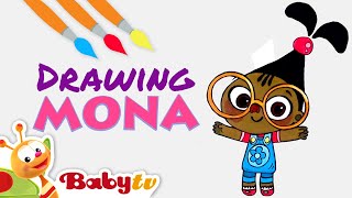 how to draw mona coloring and drawing for kids babytv