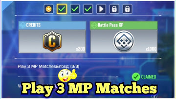 Call Of Duty Mobile Play 3 MP Matches Task Complete