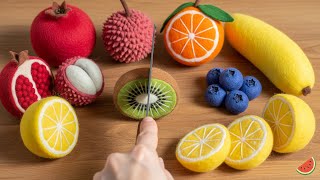 Wool Felt Fruit Slice ASMR | Soft Cutting Sounds screenshot 4