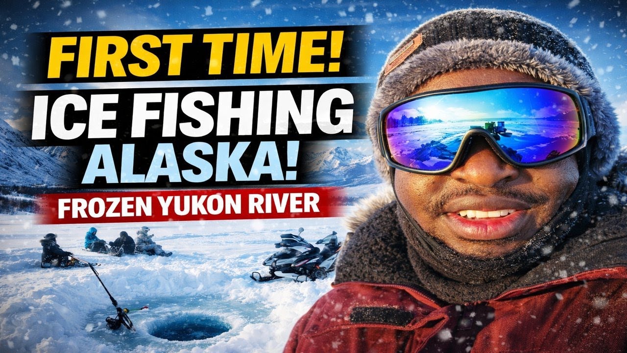 I Stood on a Frozen River in Alaska 😳 | My First Ice Fishing Experience