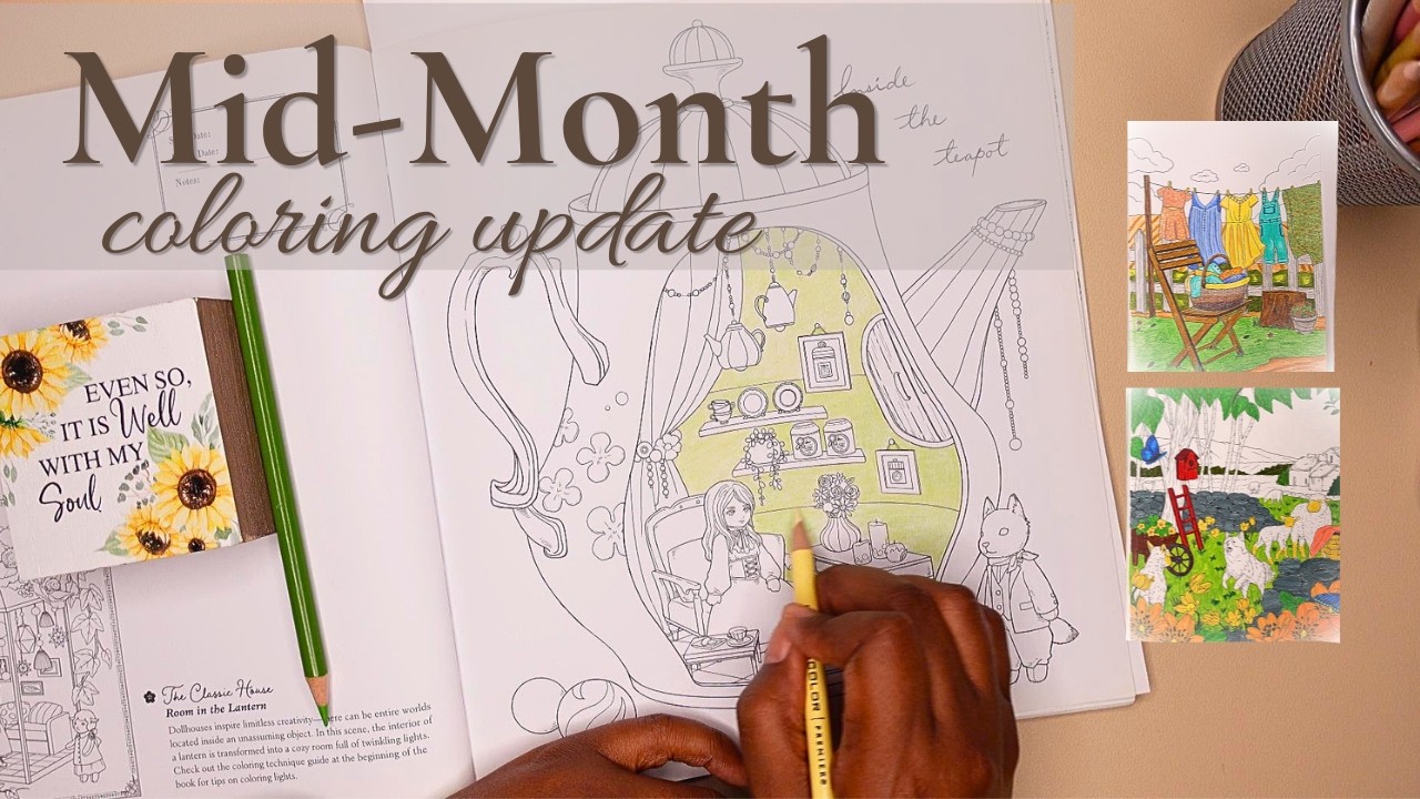 Mid-Month Coloring Check-In | Current WIPs & Cozy Coloring