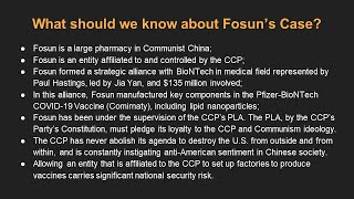 Fosun Pharma, a manufacturer of key components in Pfizer-BioNTech's shots, is controlled by the CCP