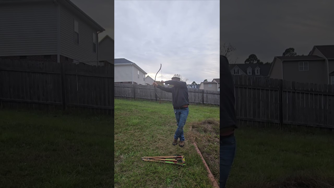 Persian archery with crossed legs 