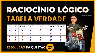 Tabela Verdade Questão 27 Para Concursos