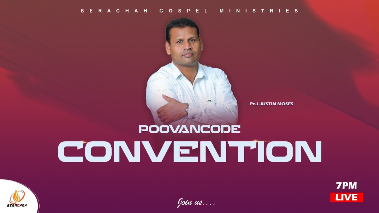 🔴 LIVE NOW -  PoovanCode Day-1 | Pr.Justin Moses | Berachah Gospel Ministries | #BGM