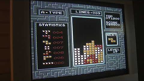 TETRIS NES PAL lvl 19, 4 tetris in a row