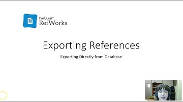 Exporting to RefWorks Directly from a Database