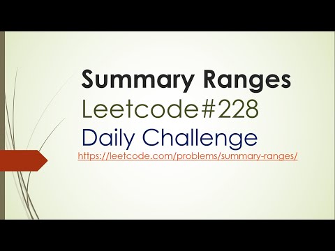 Summary Ranges | Leetcode 228 | leetcode solution