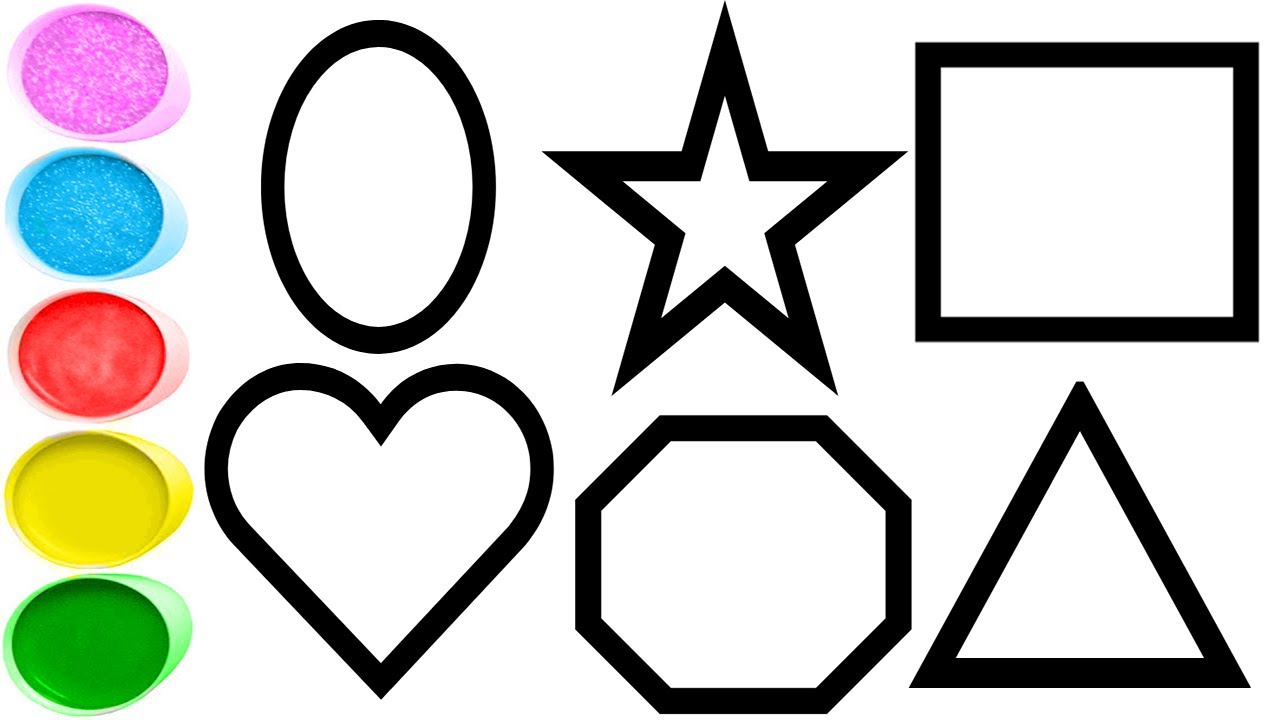 Learning shapes and colors for toddlers, Shapes drawing for kids, Learn