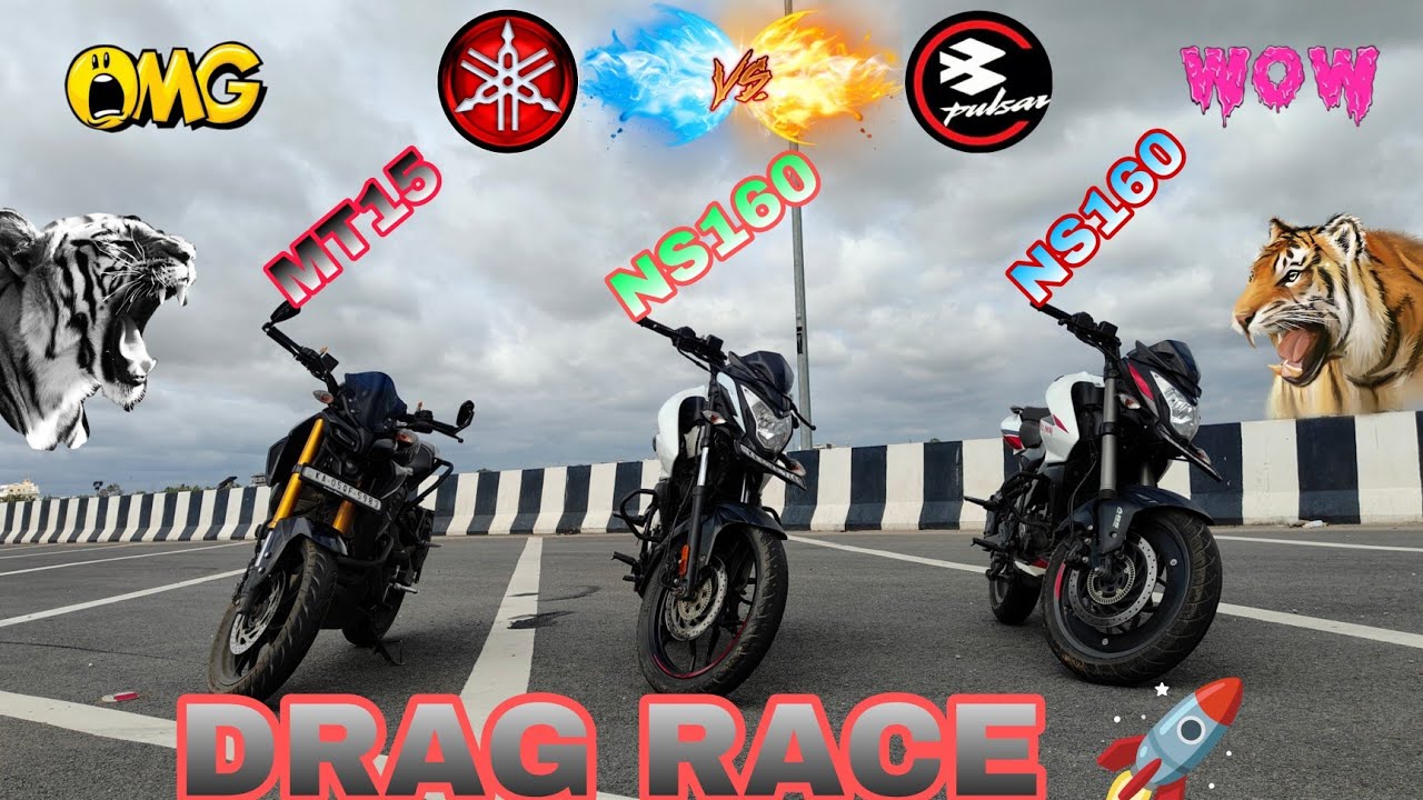 Yamaha MT15 VS Bajaj Pulsar NS160 drag race 🚀