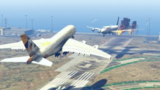 Risky Emergency Landing During The Takeoff Of Another Plane -- Gta5