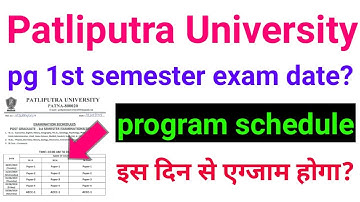 Patliputra University part 1 pg exam date 2019,ppu University part 1 pg exam 2019