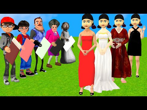 Scary Teacher 3D vs Squid Game Choose Beautiful Princess Dress vs Dressing Room 5 Times Challenger