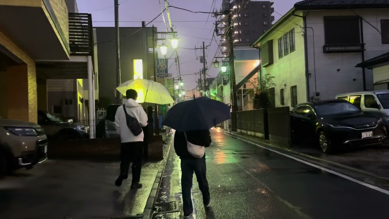 ASMR Japan Evening Rain Walk 2026.04.04 Ambience Sound Sleep Meditate Relax Peace Tokyo Suburb