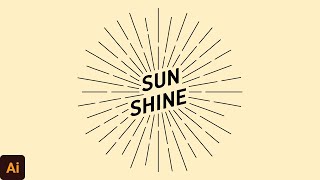 Sunshine Line art Style Design in Adobe Illustrator | Sunburst Effect