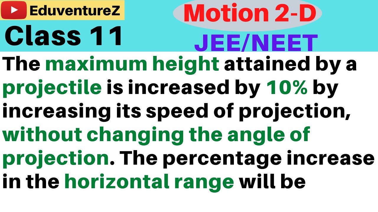 The Maximum Height Attained By A Projectile Is Increased By 10 By the-maximum-height-attained-by-a-projectile-is-increased-by-10-by